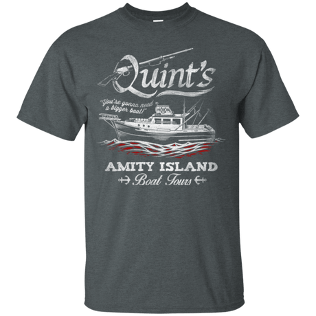 T-Shirts Dark Heather / Small Quints Boat Tours T-Shirt