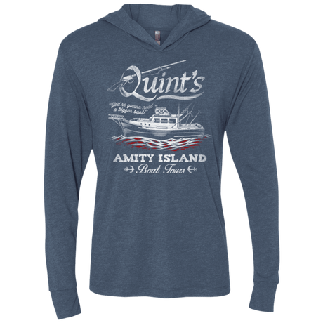 T-Shirts Indigo / X-Small Quints Boat Tours Triblend Long Sleeve Hoodie Tee