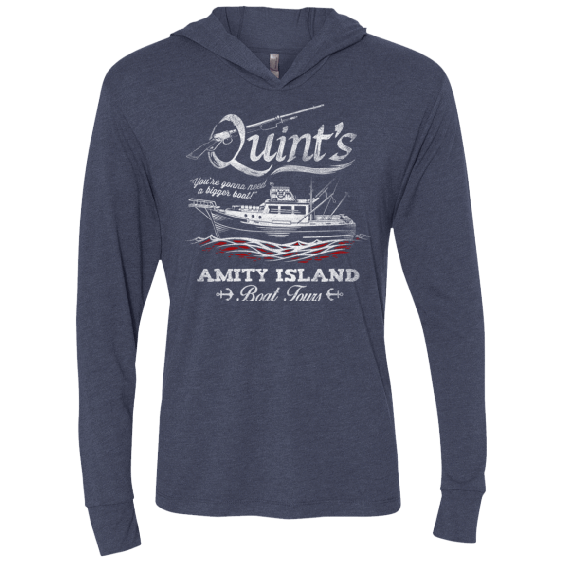 T-Shirts Vintage Navy / X-Small Quints Boat Tours Triblend Long Sleeve Hoodie Tee