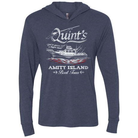 T-Shirts Vintage Navy / X-Small Quints Boat Tours Triblend Long Sleeve Hoodie Tee