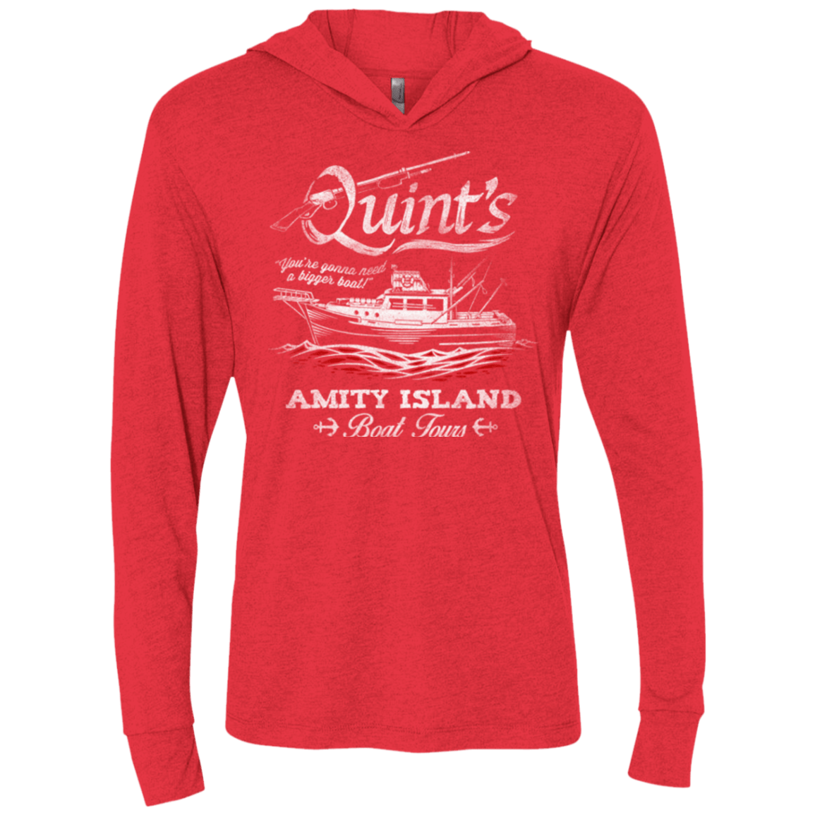 T-Shirts Vintage Red / X-Small Quints Boat Tours Triblend Long Sleeve Hoodie Tee
