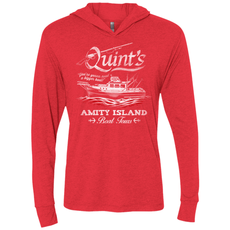 T-Shirts Vintage Red / X-Small Quints Boat Tours Triblend Long Sleeve Hoodie Tee