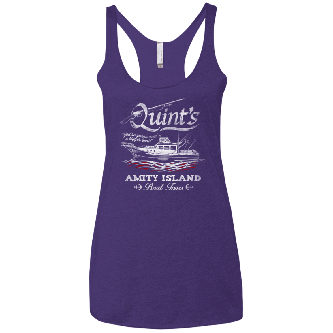 T-Shirts Purple / X-Small Quints Boat Tours Women's Triblend Racerback Tank