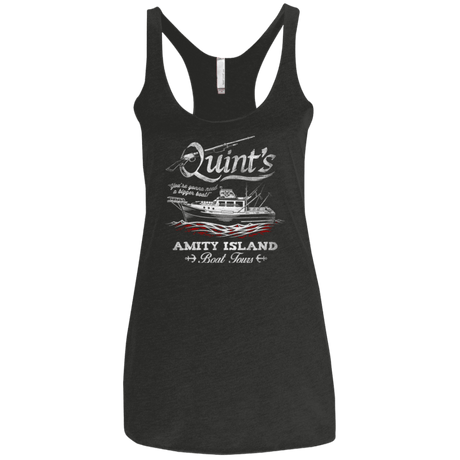 T-Shirts Vintage Black / X-Small Quints Boat Tours Women's Triblend Racerback Tank
