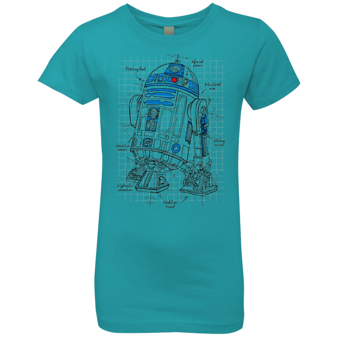 T-Shirts Tahiti Blue / YXS R2D2 Plan Girls Premium T-Shirt