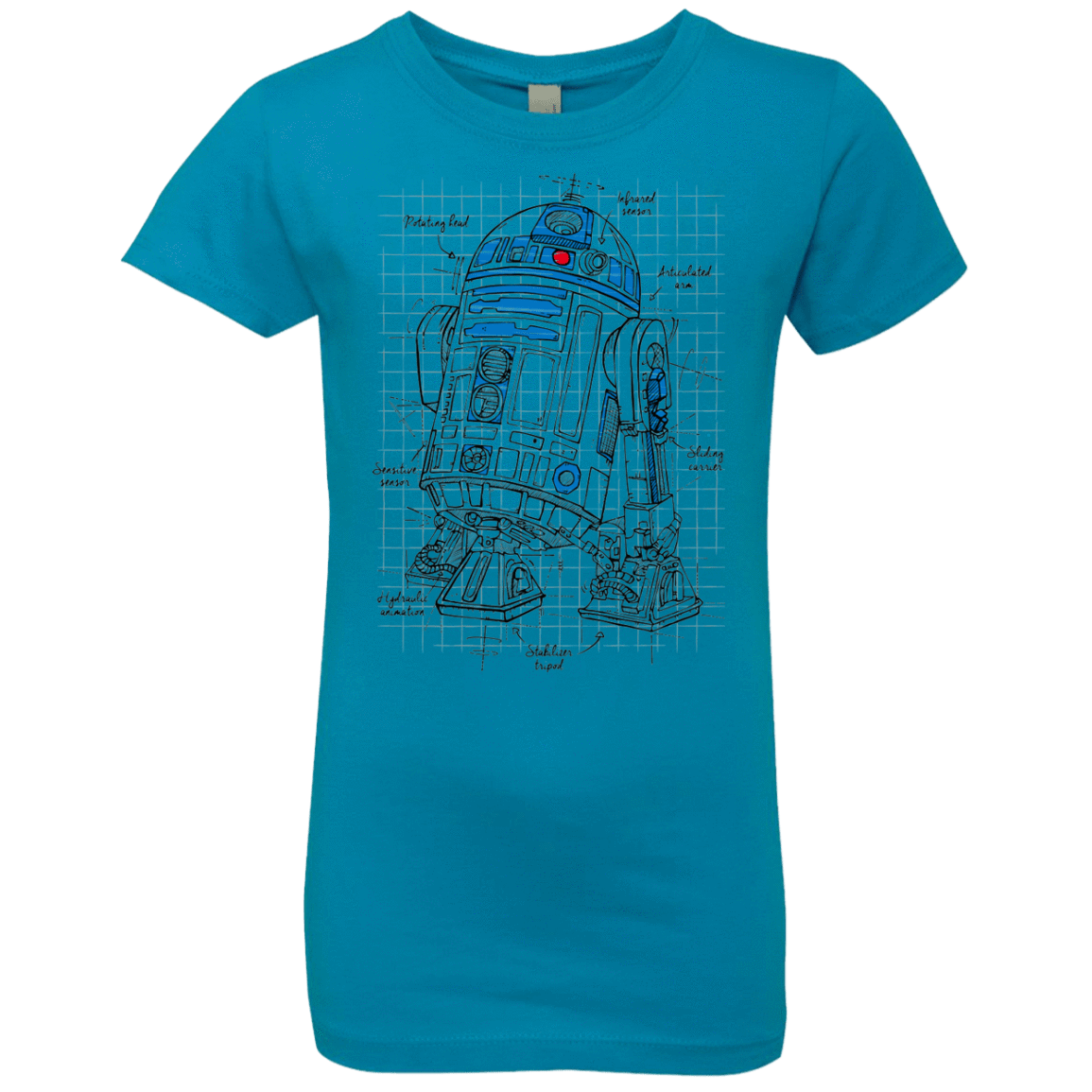 T-Shirts Turquoise / YXS R2D2 Plan Girls Premium T-Shirt