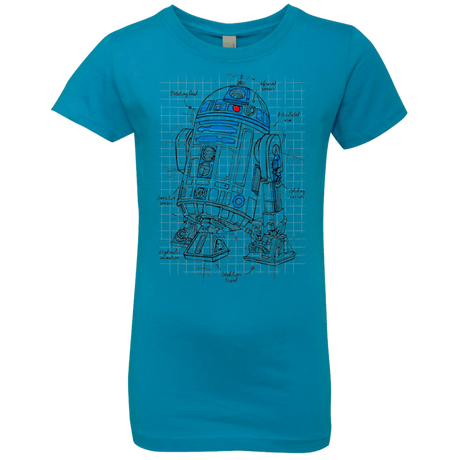 T-Shirts Turquoise / YXS R2D2 Plan Girls Premium T-Shirt