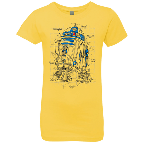 T-Shirts Vibrant Yellow / YXS R2D2 Plan Girls Premium T-Shirt