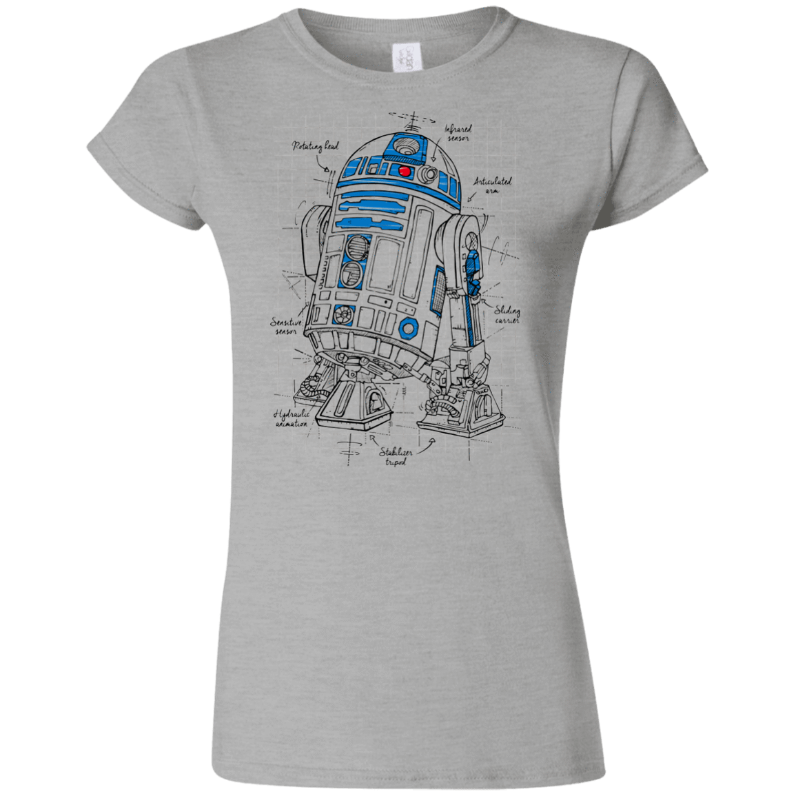 T-Shirts Sport Grey / S R2D2 Plan Junior Slimmer-Fit T-Shirt