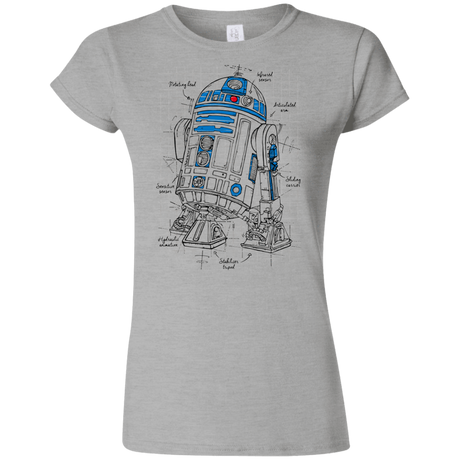 T-Shirts Sport Grey / S R2D2 Plan Junior Slimmer-Fit T-Shirt