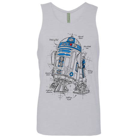 T-Shirts Heather Grey / S R2D2 Plan Men's Premium Tank Top