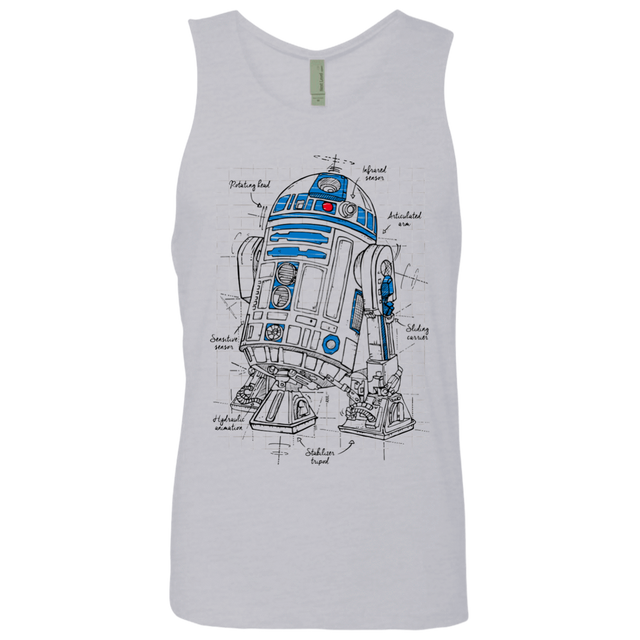 T-Shirts Heather Grey / S R2D2 Plan Men's Premium Tank Top