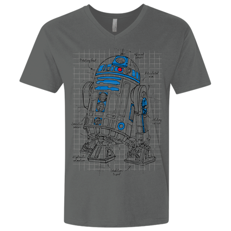 T-Shirts Heavy Metal / X-Small R2D2 Plan Men's Premium V-Neck