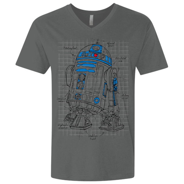 T-Shirts Heavy Metal / X-Small R2D2 Plan Men's Premium V-Neck