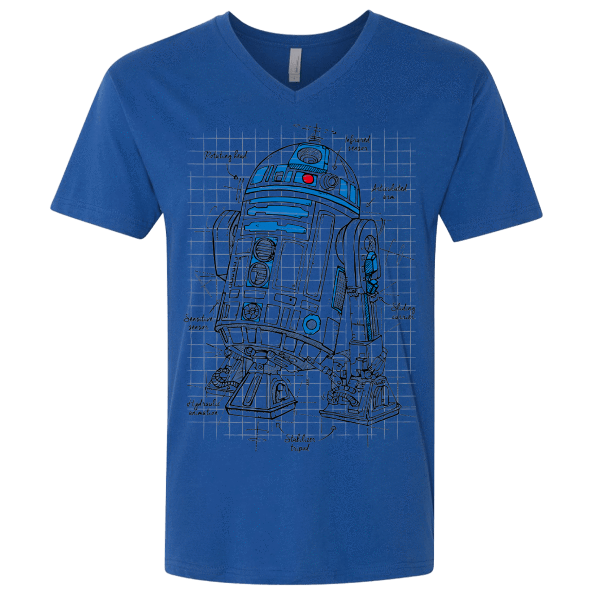 T-Shirts Royal / X-Small R2D2 Plan Men's Premium V-Neck