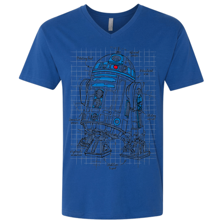 T-Shirts Royal / X-Small R2D2 Plan Men's Premium V-Neck
