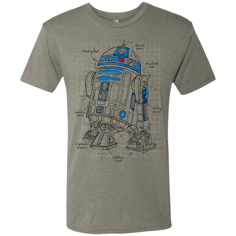 T-Shirts Venetian Grey / S R2D2 Plan Men's Triblend T-Shirt