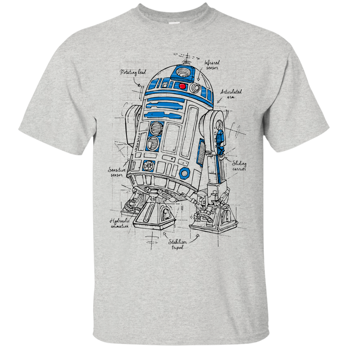 T-Shirts Ash / S R2D2 Plan T-Shirt