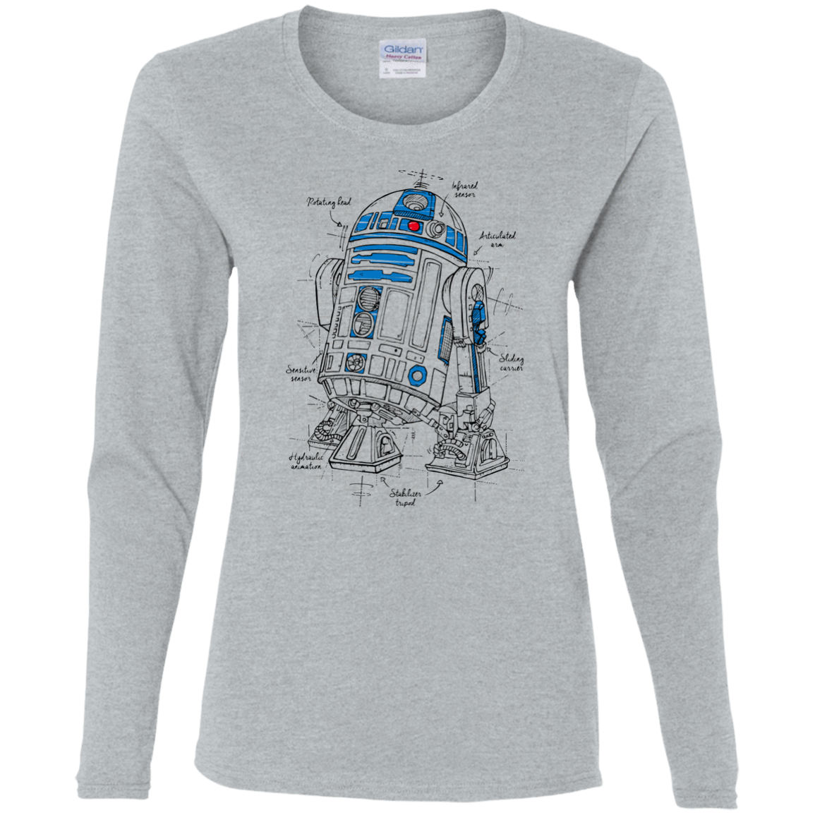 T-Shirts Sport Grey / S R2D2 Plan Women's Long Sleeve T-Shirt