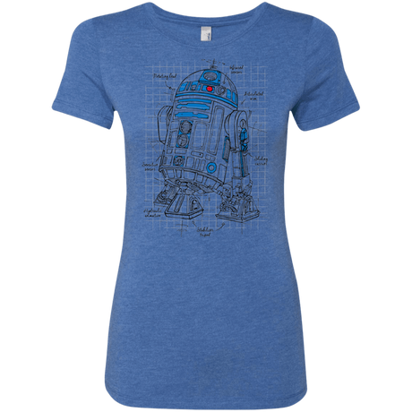 T-Shirts Vintage Royal / S R2D2 Plan Women's Triblend T-Shirt