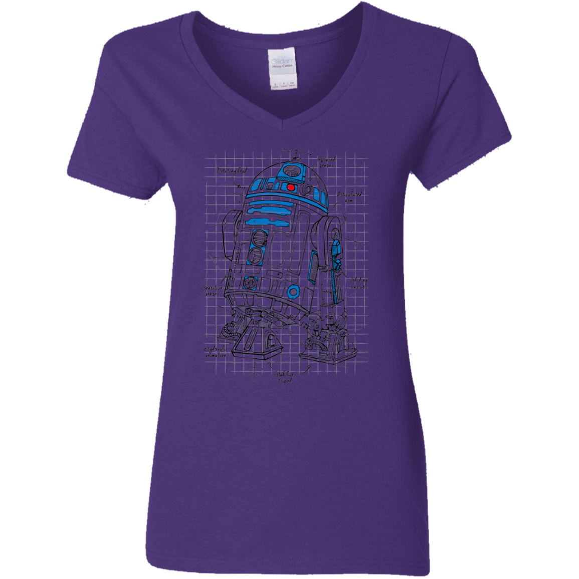 T-Shirts Purple / S R2D2 Plan Women's V-Neck T-Shirt