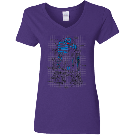 T-Shirts Purple / S R2D2 Plan Women's V-Neck T-Shirt