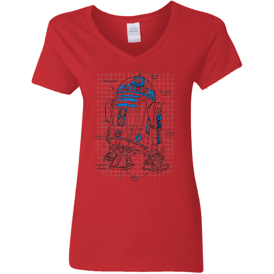 T-Shirts Red / S R2D2 Plan Women's V-Neck T-Shirt