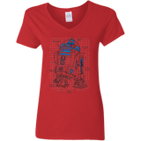 T-Shirts Red / S R2D2 Plan Women's V-Neck T-Shirt