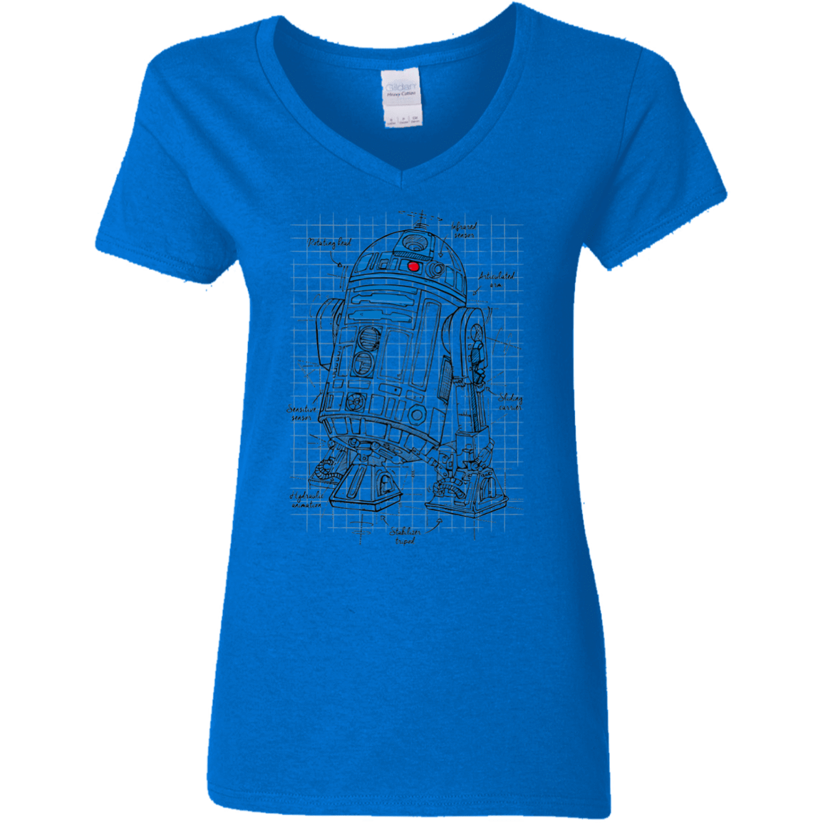 T-Shirts Royal / S R2D2 Plan Women's V-Neck T-Shirt