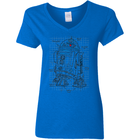 T-Shirts Royal / S R2D2 Plan Women's V-Neck T-Shirt