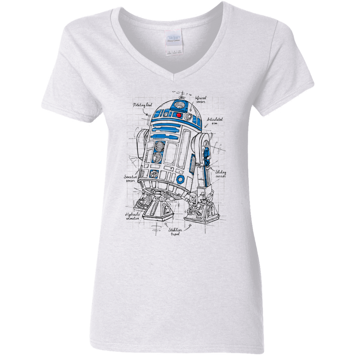 T-Shirts White / S R2D2 Plan Women's V-Neck T-Shirt