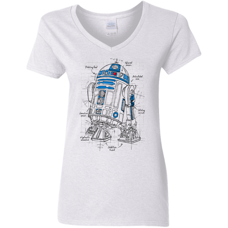 T-Shirts White / S R2D2 Plan Women's V-Neck T-Shirt