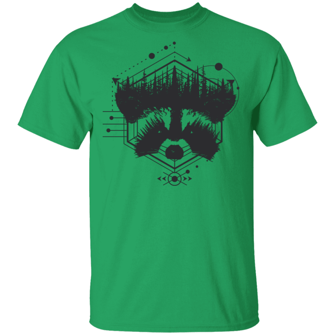 T-Shirts Irish Green / S Raccoon Art T-Shirt