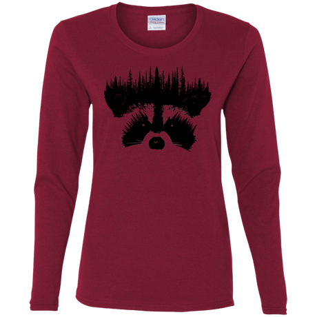 T-Shirts Cardinal / S Raccoon Eyes Women's Long Sleeve T-Shirt
