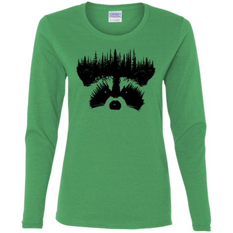 T-Shirts Irish Green / S Raccoon Eyes Women's Long Sleeve T-Shirt