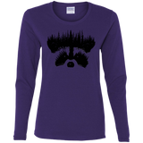T-Shirts Purple / S Raccoon Eyes Women's Long Sleeve T-Shirt