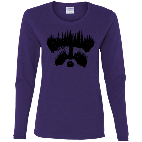 T-Shirts Purple / S Raccoon Eyes Women's Long Sleeve T-Shirt