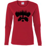 T-Shirts Red / S Raccoon Eyes Women's Long Sleeve T-Shirt