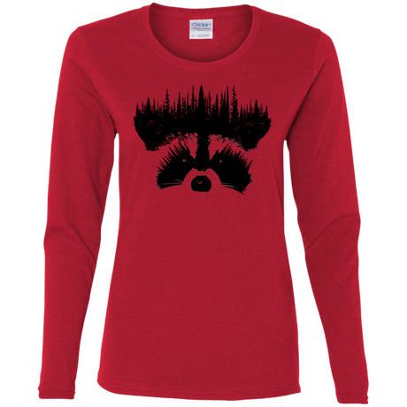 T-Shirts Red / S Raccoon Eyes Women's Long Sleeve T-Shirt