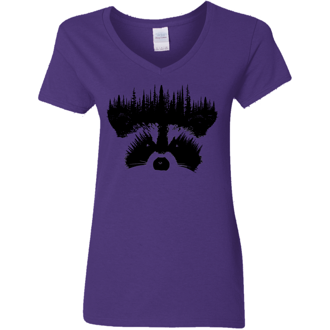 T-Shirts Purple / S Raccoon Eyes Women's V-Neck T-Shirt