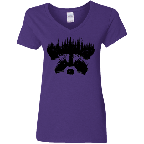 T-Shirts Purple / S Raccoon Eyes Women's V-Neck T-Shirt