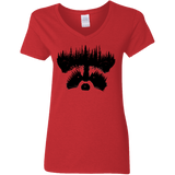 T-Shirts Red / S Raccoon Eyes Women's V-Neck T-Shirt