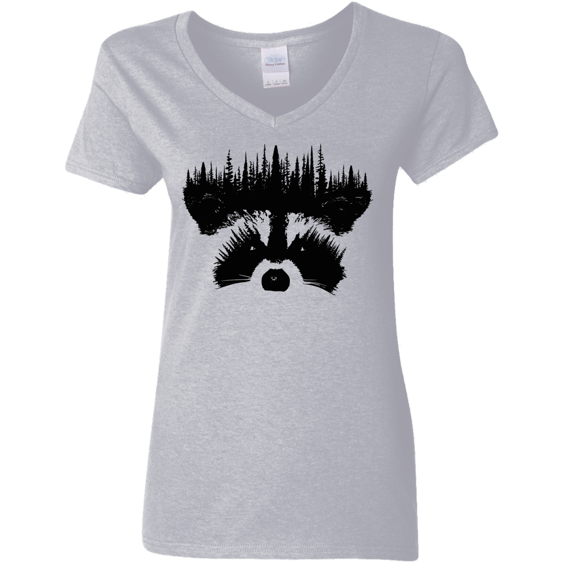 T-Shirts Sport Grey / S Raccoon Eyes Women's V-Neck T-Shirt