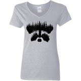 T-Shirts Sport Grey / S Raccoon Eyes Women's V-Neck T-Shirt