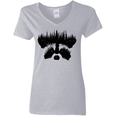 T-Shirts Sport Grey / S Raccoon Eyes Women's V-Neck T-Shirt