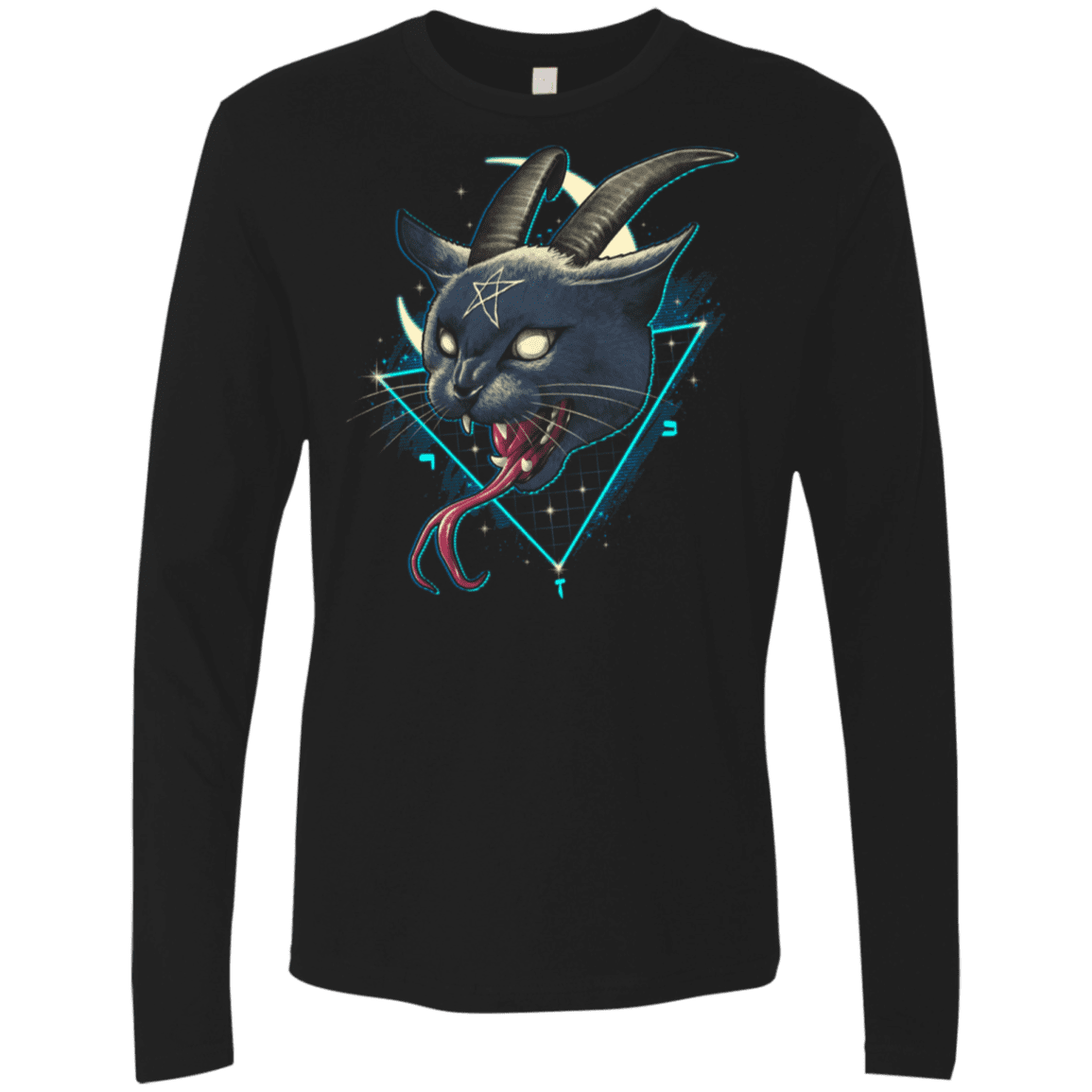 T-Shirts Black / S Rad Devil Cat Men's Premium Long Sleeve
