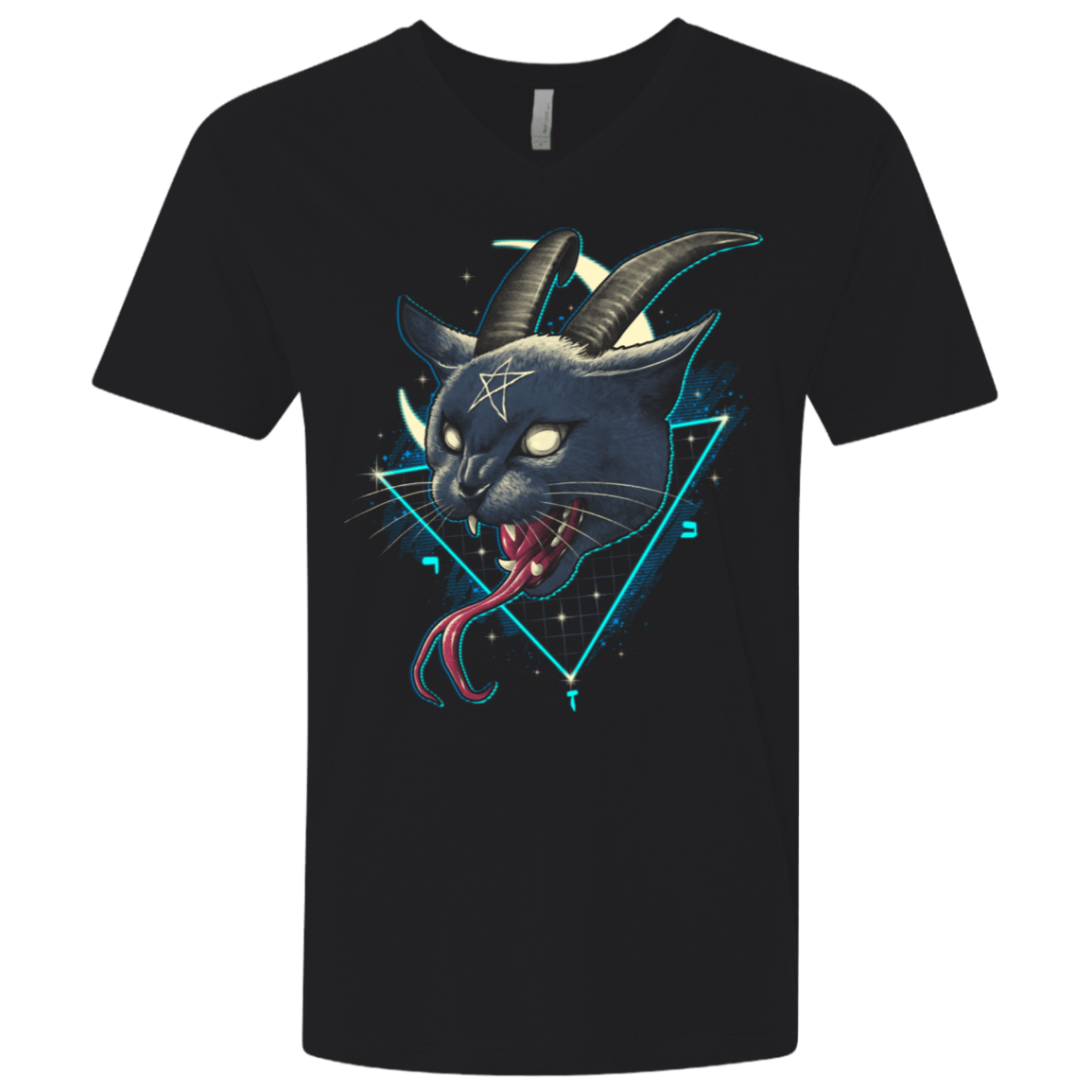 T-Shirts Black / X-Small Rad Devil Cat Men's Premium V-Neck