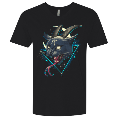 T-Shirts Black / X-Small Rad Devil Cat Men's Premium V-Neck
