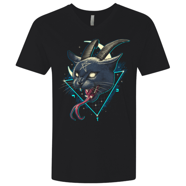 T-Shirts Black / X-Small Rad Devil Cat Men's Premium V-Neck
