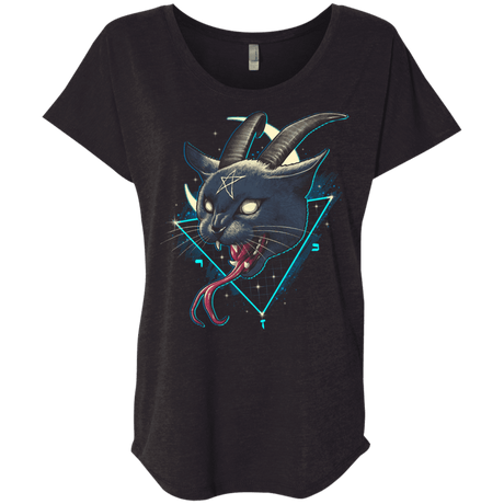 T-Shirts Vintage Black / X-Small Rad Devil Cat Triblend Dolman Sleeve